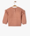 Pull grosse maille torsadée à volants bébé fille